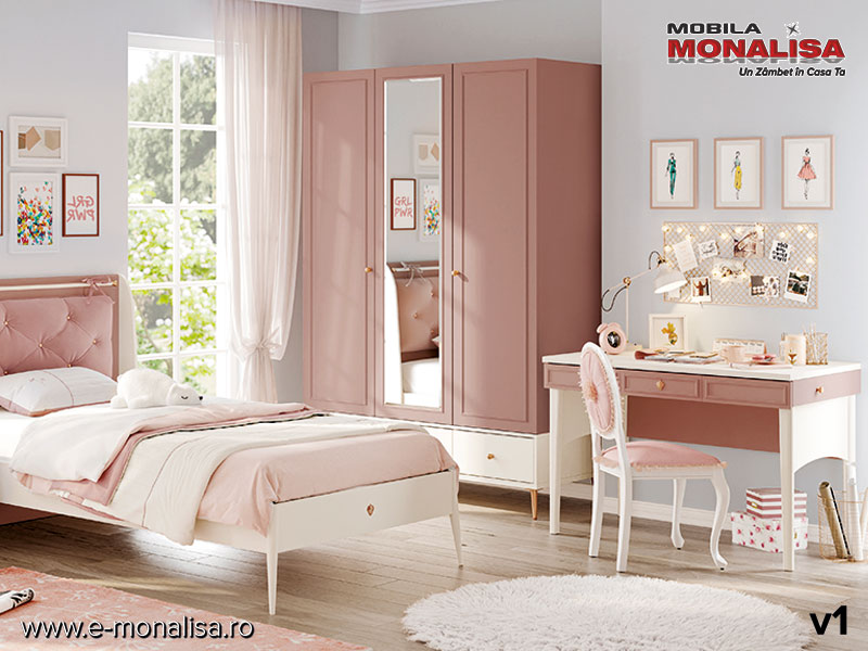 Birou roz prafuit pentru dormitoare copii Elegance - Cilek birou roz prafuit pentru dormitor copii Elegance - Cilek