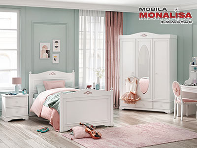 Colectia completa Mobilier Fete Alb Rustic White Cilek Colectia Dormitor fete alb Rustic White Cilek