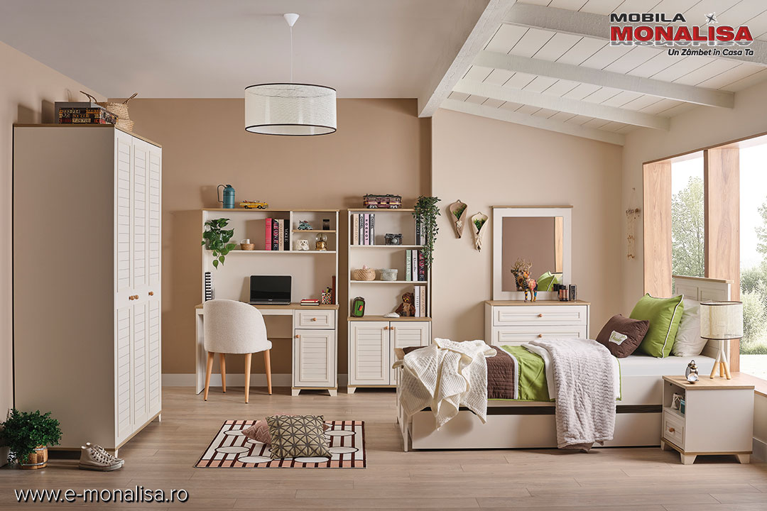 Set mobila dormitor tineret alb mat Nova - Kupa Genc Turcia Set mobila dormitor tineret alb mat Nova - Kupa Genc