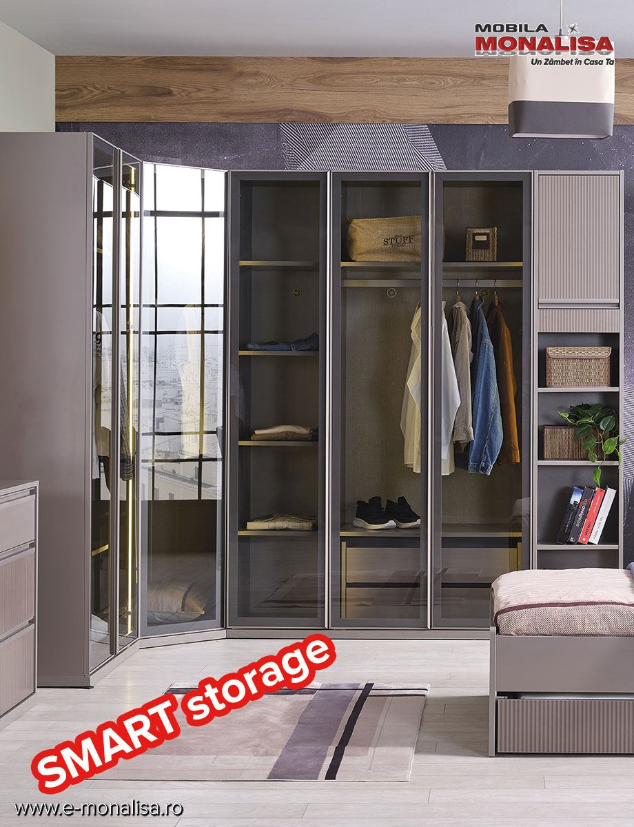 Mobilier Modern Tineret dressing usi sticla iluminate Shadow - Kupa set mobilier camera tineret modern dressing usi sticla iluminat shadow